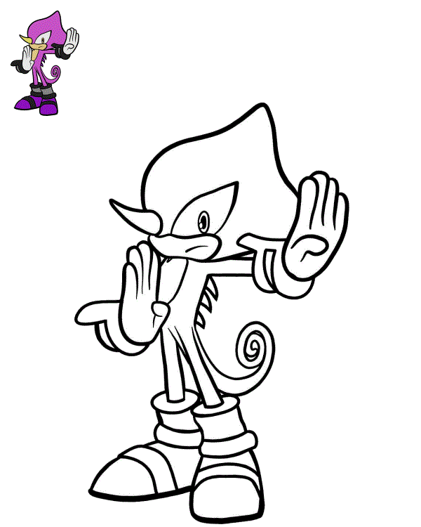 Coloriage Espio le Caméléon - Sonic à imprimer